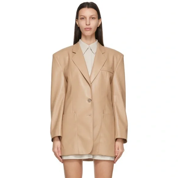 Nanushka Evan Leather blazer coat